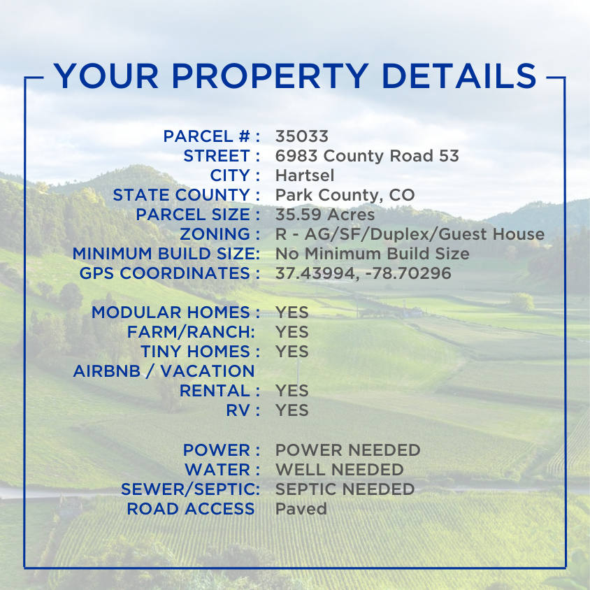 Residential or Agricultural Land – RVs Permitted, Hunting Allowed, No Min Build!