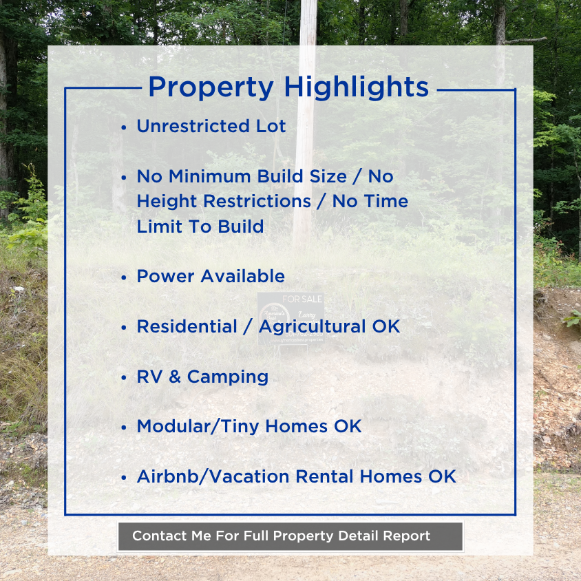 10 Acres Unrestricted - Power,  No Min Build, RV, Mobile, Tiny, AirBnB all OK!