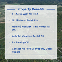 SOLD - 6.44 Acres - NO HOA - RV/Mobile/ Modular/ Tiny and AIRBNB OK! Financing Available