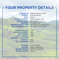 10 Acres Unrestricted - Power,  No Min Build, RV, Mobile, Tiny, AirBnB all OK!