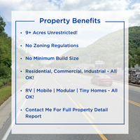 SOLD - 9+ Acres of  Unrestricted Land With No Zoning : Perc Test - Passed ✅