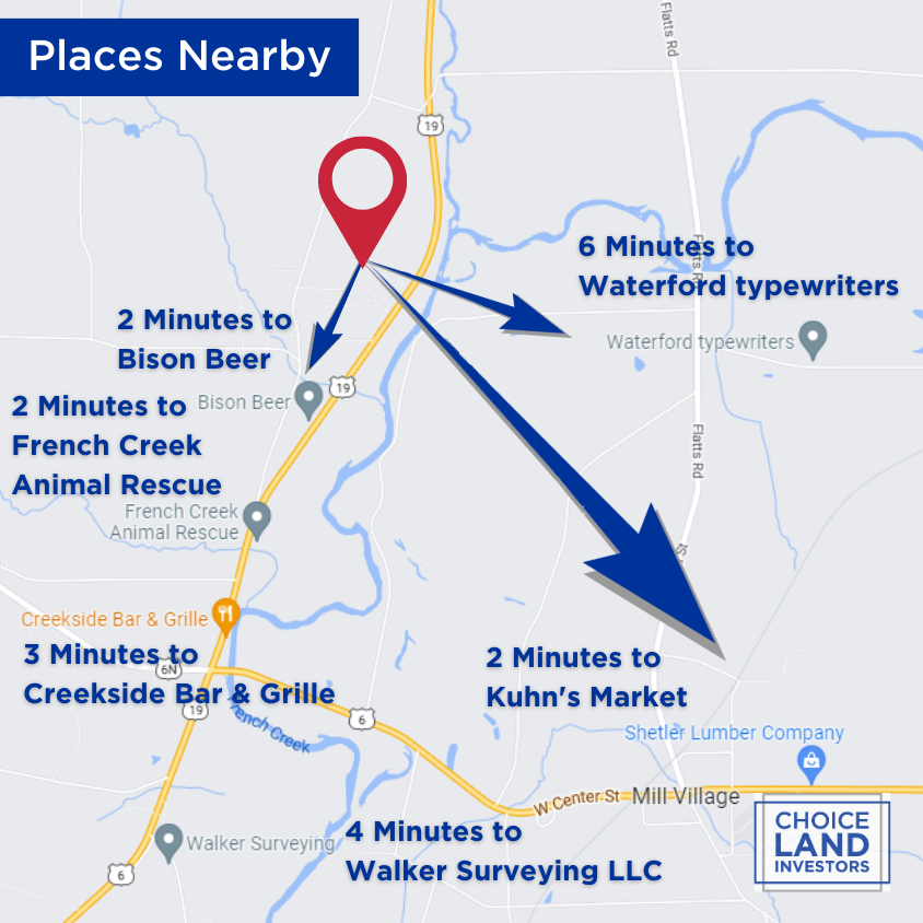 SOLD - .33 Lot - Rare Double Lot Perfect for Camping! Easy Access to French Creek and 20 minutes to Lake Erie!