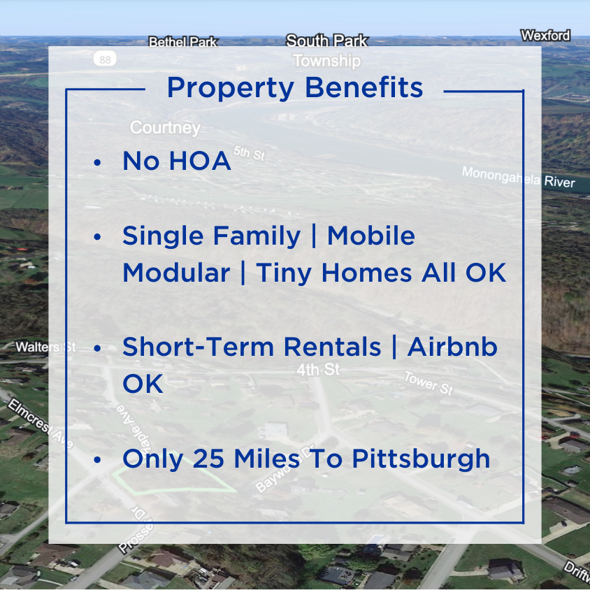 SOLD - All Utilities - 25 Miles To Pittsburgh - No HOA - Mobile, Tiny, Airbnb All OK!
