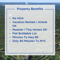 SOLD - No HOA - Flat Buildable Lot - Vacation Rentals | Tiny Homes | Modular All OK!  90 Minutes from NYC