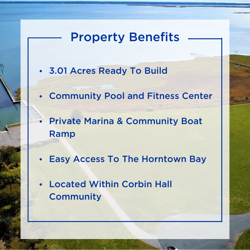 SOLD - Build Ready Lot in Corbin Hall on Horntown Bay